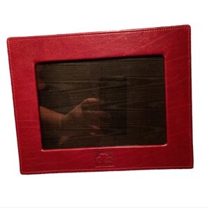 Raika 5 X 7 WIDE BORDER LEATHER FRAME Red with an embroidered tree of li…
